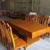 Bộ bàn ăn giả nguyên khối gỗ cẩm vàng (10 ghế ăn)