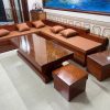 Bộ bàn ghế Sofa góc L gỗ Hương đá đóng hộp kèm đệm